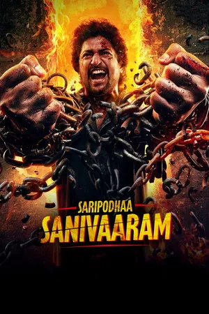 Saripodhaa Sanivaaram 2024 Hindi - Telugu Dual Audio Movie Poster